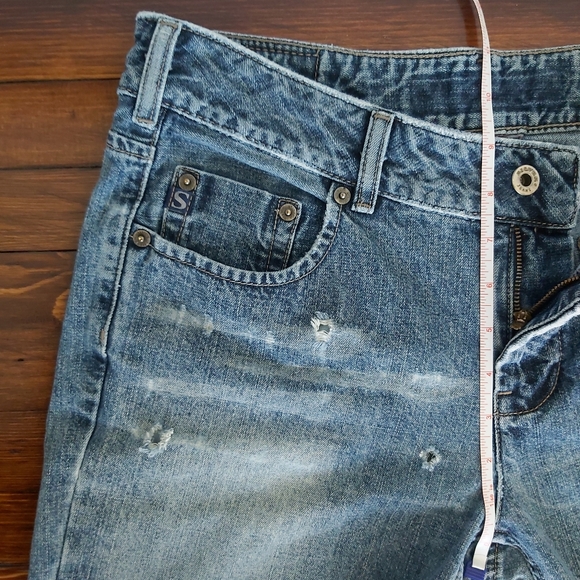 VTG Silver jeans womens long blue boot cut distressed vintage 90s - Picture 4 of 6